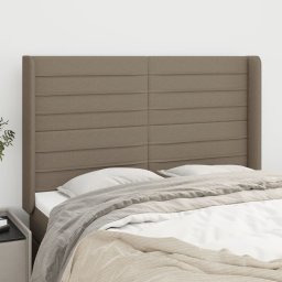 Gossi tablie de pat cu aripioare gri taupe 147x16x118/128 cm textil