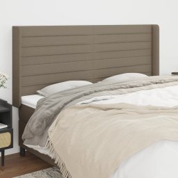 Gossi tablie de pat cu aripioare gri taupe 203x16x118/128 cm textil