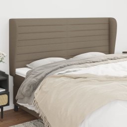 Gossi tablie de pat cu aripioare gri taupe 203x23x118/128 cm textil