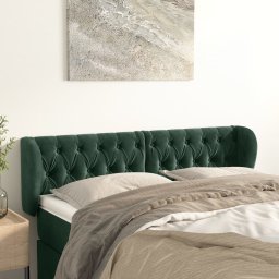 Gossi tablie de pat cu aripioare verde inchis 163x23x78/88 cm catifea