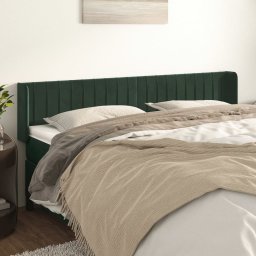 Gossi tablie de pat cu aripioare verde inchis 183x16x78/88 cm catifea