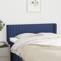 Gossi tablie de pat cu aripioare, albastru, 147x16x78/88 cm textil
