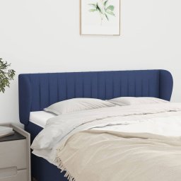Gossi tablie de pat cu aripioare, albastru, 147x23x78/88 cm textil