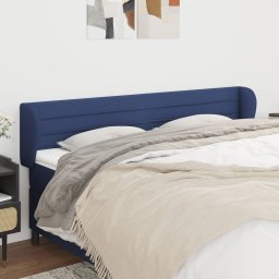 Gossi tablie de pat cu aripioare, albastru, 163x23x78/88 cm textil