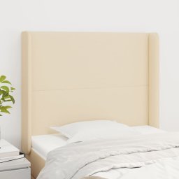 Gossi tablie de pat cu aripioare, crem, 83x16x118/128 cm, textil