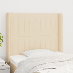 Gossi tablie de pat cu aripioare, crem, 83x16x118/128 cm, textil