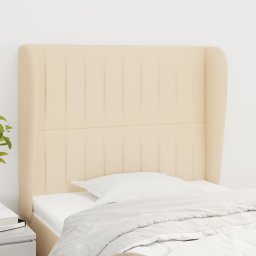Gossi tablie de pat cu aripioare, crem, 83x23x118/128 cm, textil