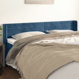 Gossi tablie pat cu aripioare albastru inchis 203x16x78/88 cm catifea