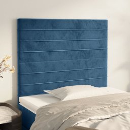 Gossi tablii de pat, 2 buc, albastru inchis, 100x5x78/88 cm, catifea