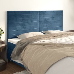 Gossi tablii de pat, 4 buc, albastru inchis, 100x5x78/88 cm, catifea