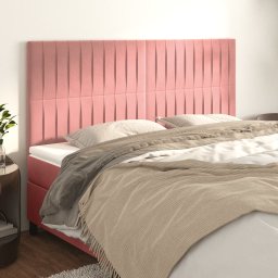 Gossi tablii de pat, 4 buc, roz, 100x5x78/88 cm, catifea