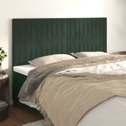 Gossi tablii de pat, 4 buc, verde inchis, 90x5x78/88 cm, catifea