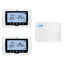 Termostat inteligent PNI CT410 PRO fara fir, cu WiFi, control 2 zone prin Internet, pentru centrale termice, pompe, electrovalve, APP TuyaSmart, histerezis 0.2 grade C
