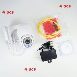 Kit 4bucati Camera supraveghere video wireless PNI IP440 WiFi PTZ, 4MP, zoom digital, slot micro SD, stand-alone, alarma detectie miscare, urmarire miscare