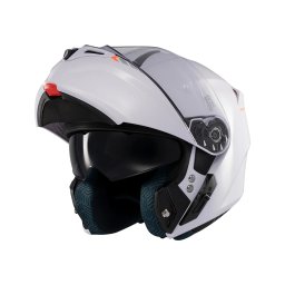 Casca Axxis Storm S SV - Flip-up, alb lucios, ochelari soare incluși, ECE 22.06