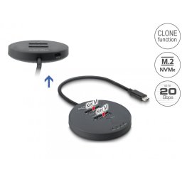 Docking station USB 20 Gbps pentru 2 x M.2 NVMe PCIe SSD cu functie de Clona, Delock 64364