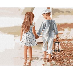 Set pictura pe numere, cu sasiu, Prietenie, 40x50 cm