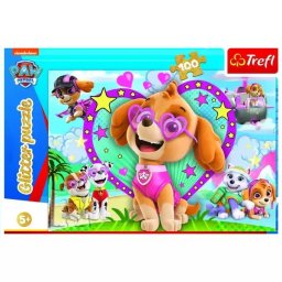 Trefl: Paw Patrol - puzzle cu glitter, de 100 de piese