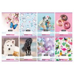 Nebulo: Caiet dictando cu model colorat, clasa a II-a, 16-32, A5 – modele pentru fete, diverse
