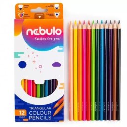 Nebulo: Set de creioane colorate, triunghiulare - 12 buc.