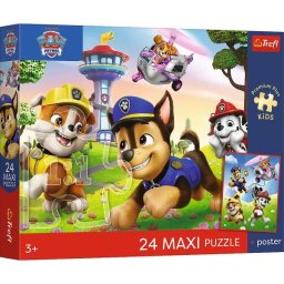 Trefl: Premium Plus Kids Patrula Cățelușilor - Plimbare veselă cu cățeii Maxi puzzle - 24 piese