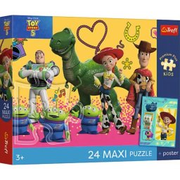 Trefl: Povestea Jucăriilor - Jucării și prieteni Maxi puzzle - 24 piese