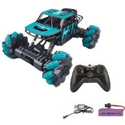 Masinuta RC 4x4 Metal Off-Road cu telecomanda 2.4GHz, suspensii, roti crawler, verde, +6 ani