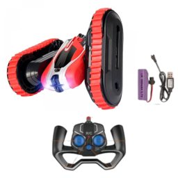 Masina cascadorie RC Stunt Car cu brat rasucit, telecomanda 2.4GHz si acumulator, rosu