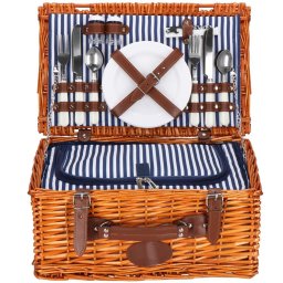 Cos de picnic Deluxe pentru 4 persoane, din rachita, termoizolant