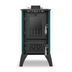 Soba din fonta IGLO 9 kW, verde închis, pentru lemn si brichete