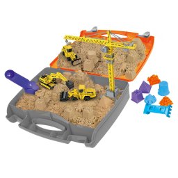 Santier de constructii cu nisip kinetic pentru copii, 750 g, valiza