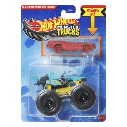 Hot Wheels Monster Trucks Slam Prix cu masinuta metalica inclusa