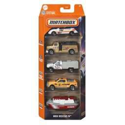 Set 5 masinute metalice Matchbox MBX Rescue IV, scara 1:64