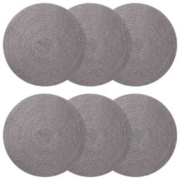 Placemeti din iuta 6 pcs Gri Ø 30 cm 100% iuta Tossa GartenMobel Dekor