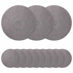 Placemeti din iuta 12 pcs Gri Ø 30 cm 100% iuta Tossa GartenMobel Dekor