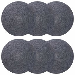 Placemeti din iuta 6 pcs Gri închis Ø 30 cm 100% iuta Tossa GartenMobel Dekor