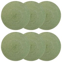 Placemeti din iuta 6 pcs Verde masliniu Ø 30 cm 100% iuta Tossa GartenMobel Dekor