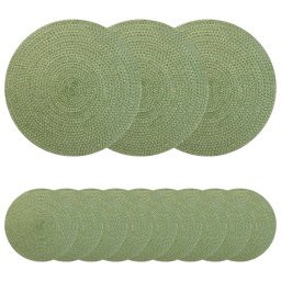 Placemeti din iuta 12 pcs Verde masliniu Ø 30 cm GartenMobel Dekor