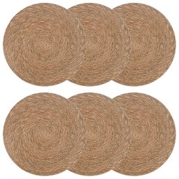 Placi de iarba de mare 6 pcs natural Ø 30 cm 100% Iarba de mare GartenMobel Dekor