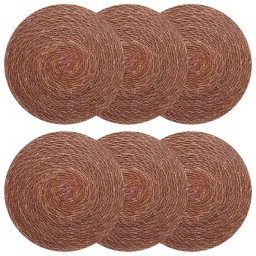 Placi de iarba de mare 6 pcs Maro Ø 30 cm 100% Iarba de mare GartenMobel Dekor