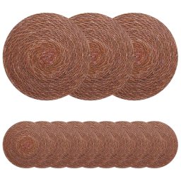Placi de iarba de mare 12 pcs Maro Ø 30 cm 100% Iarba de mare GartenMobel Dekor