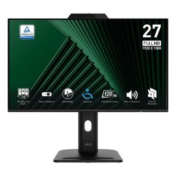 Monitor LED MSI Pro MP272PMG, 27” Full HD, 120Hz, Webcam integrat, Negru