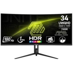 Monitor Gaming MSI MAG 342CQR E2, 34” UWQHD, 180Hz, 1ms, Negru