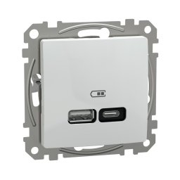 Priza USB PD tip A+C 21W Schneider Sedna alb SDD111405