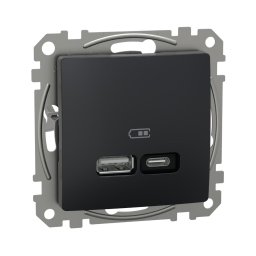 Priza USB PD tip A+C 21W Schneider Sedna antracit SDD114405