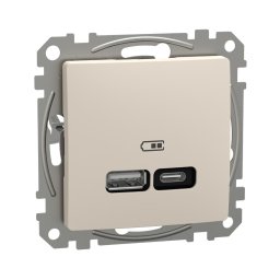 Priza USB PD tip A+C 21W Schneider Sedna bej SDD112405