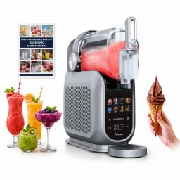 RESIGILAT - Aparat pentru Slushy Granita si Inghetata STARCREST IceMix SSI-2518PRO, 2.5L, Panou de control tactil, 8 Programe, Carte retete, Gri Negru