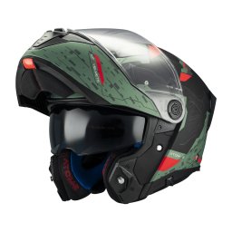 Casca MT Helmets Atom 2 SV Highlands - Flip-up, verde mat, Pinlock și ochelari soare incluși, ECE 22.06
