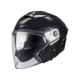 Casca MT Helmets Cosmo SV Pure - Open face, negru lucios, Ochelari soare incluși
