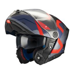 Casca MT Helmets Atom 2 SV Dexter - Flip-up, rosu albastru, Pinlock și ochelari soare incluși, ECE 22.06